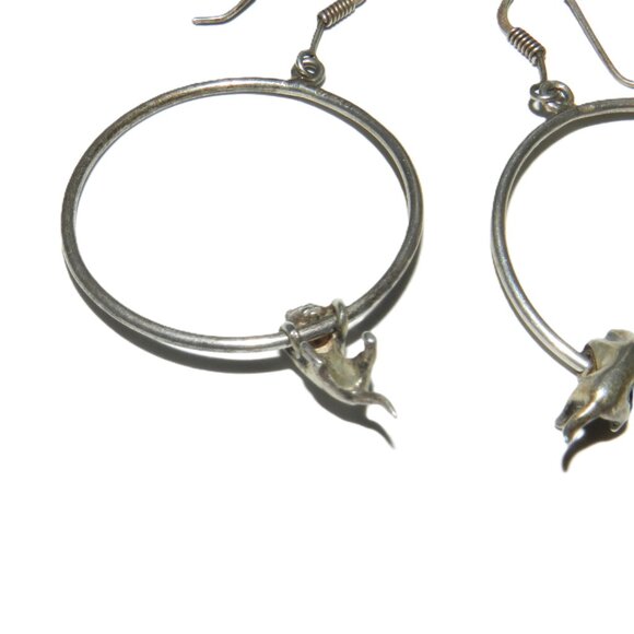 Vintage Playful Hanging Kittens Sterling Silver Earrings - Picture 5 of 13